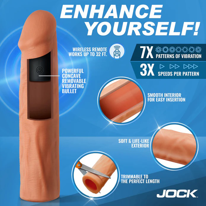 Jock Vibrating Penis Extension with Remote - Medium - Image 2