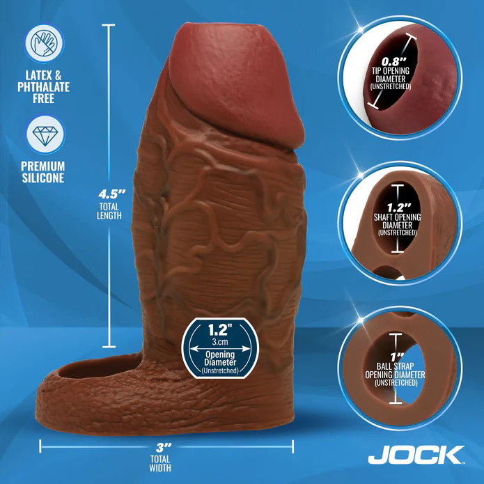 Jock Silicone Penis Extension Sleeve - Dark - Image 4
