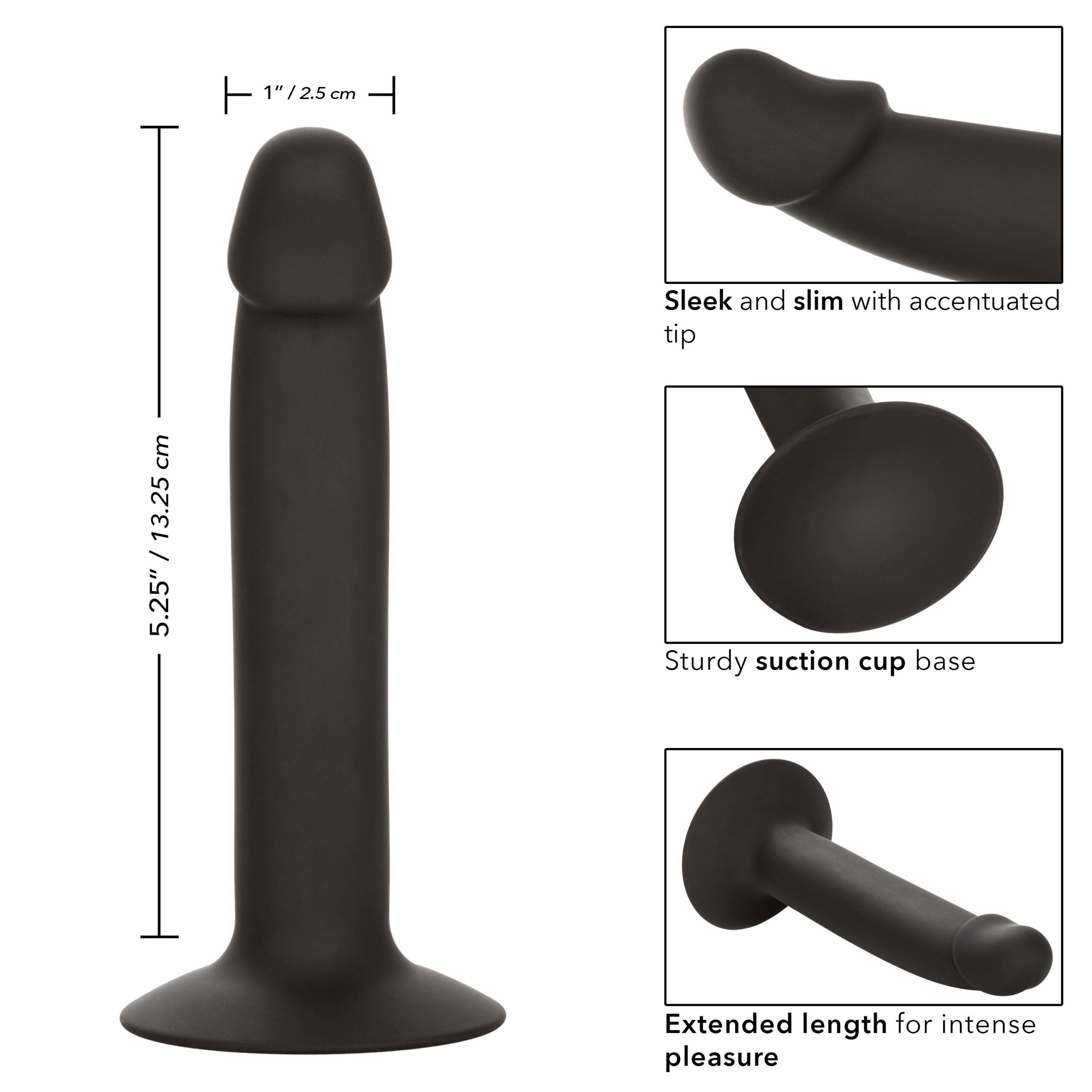 Silicone Slim Anal Stud - Black - Image 2