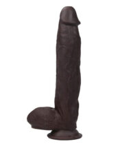Get Lucky Real Skin 12 Dual Layer Dildo Dark Brown