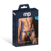 Pack and Play Thong with Front Condom Pouch - S/m - Rainbow