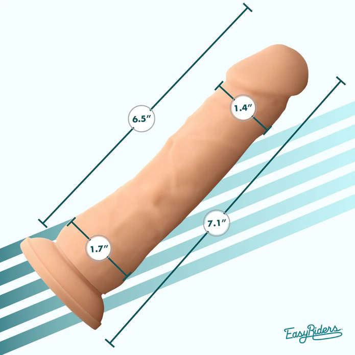 Easy Riders 7" Silicone Dildo - Light - Image 2