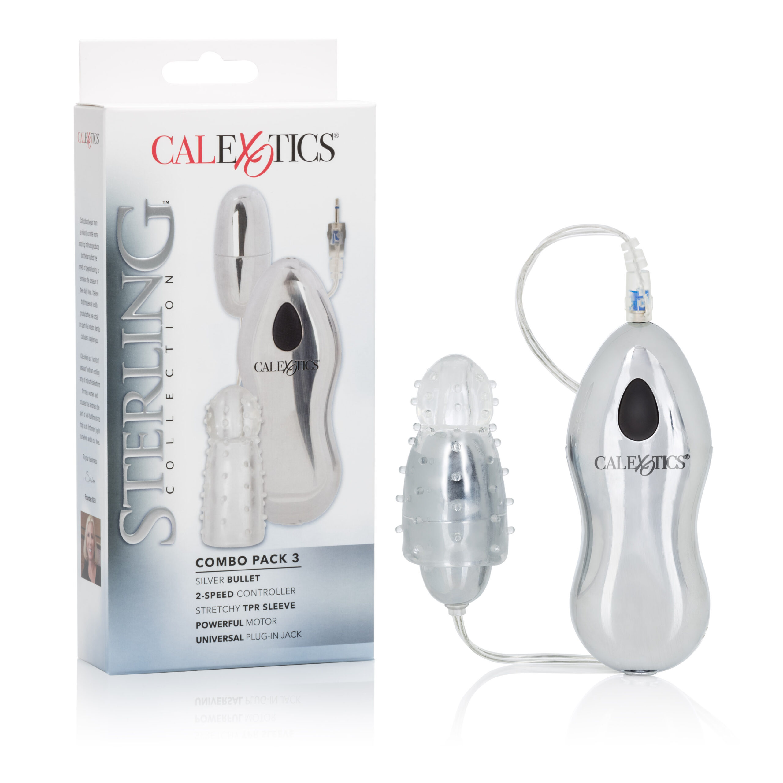 Sterling Collection Silver Bullet With 2-Speed Controller Plus Sleeve - Image 2