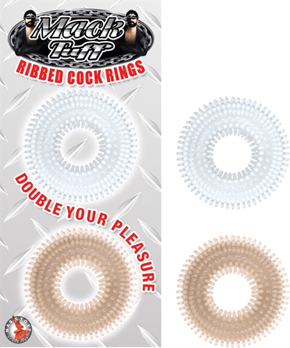 Mack Tuff Ribbed Cock Rings-Clear and Smoke - Image 2