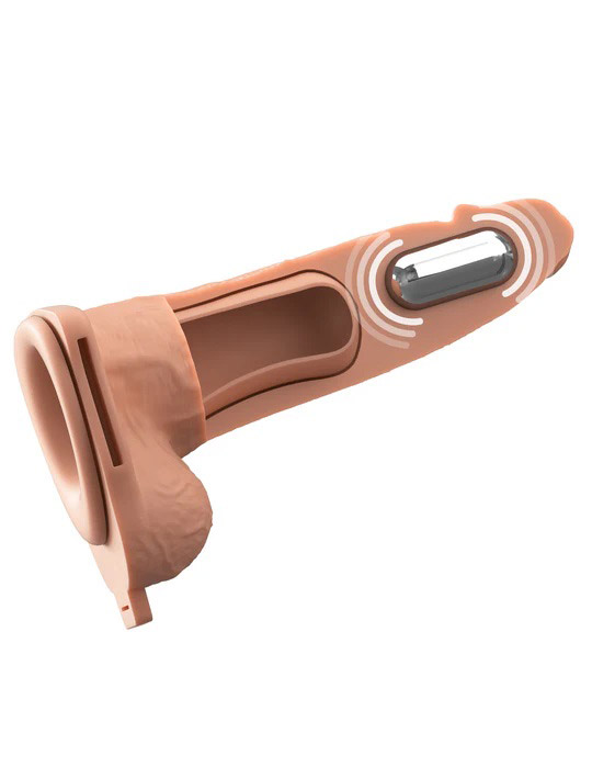 Fantasy X-Tensions Elite 6" Vibrating Hollow Silicone Strap-on - Light - Image 5