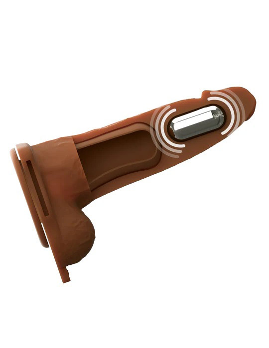 Fantasy X-Tensions Elite 6" Vibrating Hollow Silicone Strap-on - Brown - Image 5