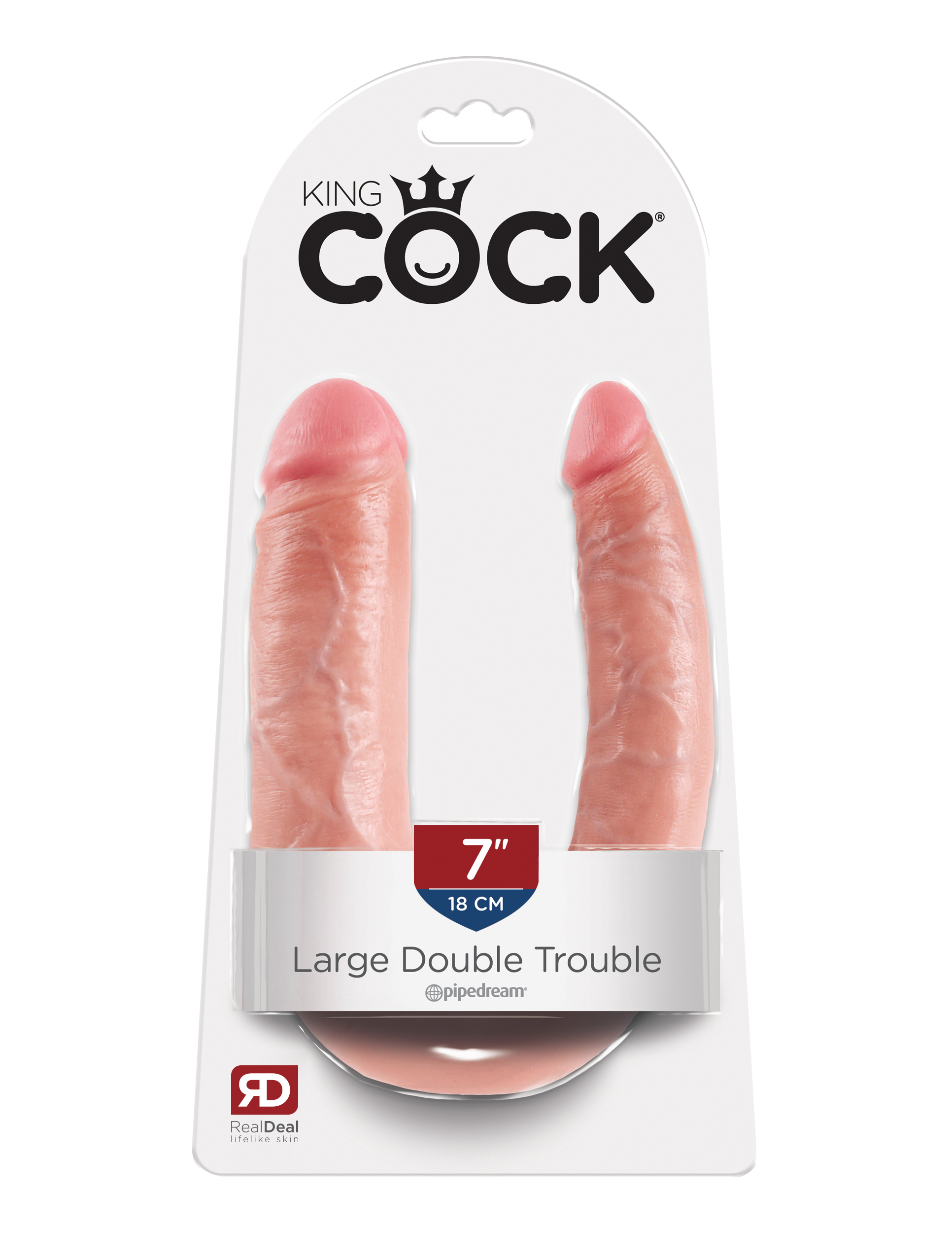 King Cock Double Trouble - Large - Flesh - Image 4