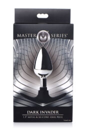 Dark Invader Metal and Silicone Anal Plug - Medium -