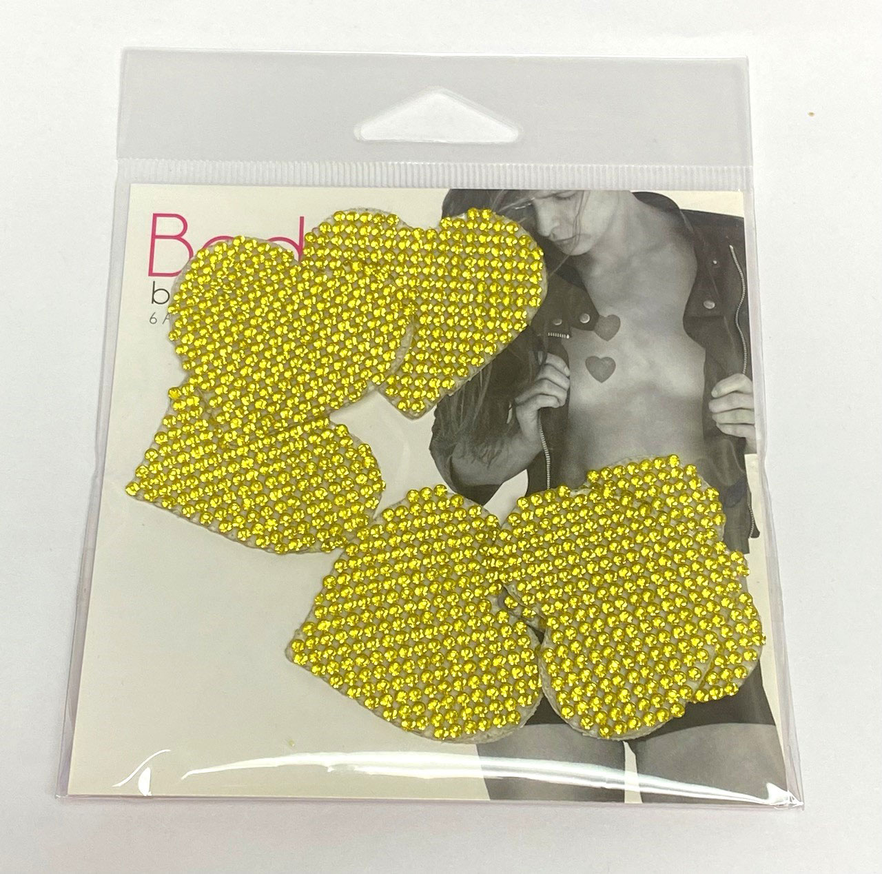 Razzle Dazzle Crystal Jewel Sparkle I Heart U Body Stickers 6 Pk - Gold - Image 2