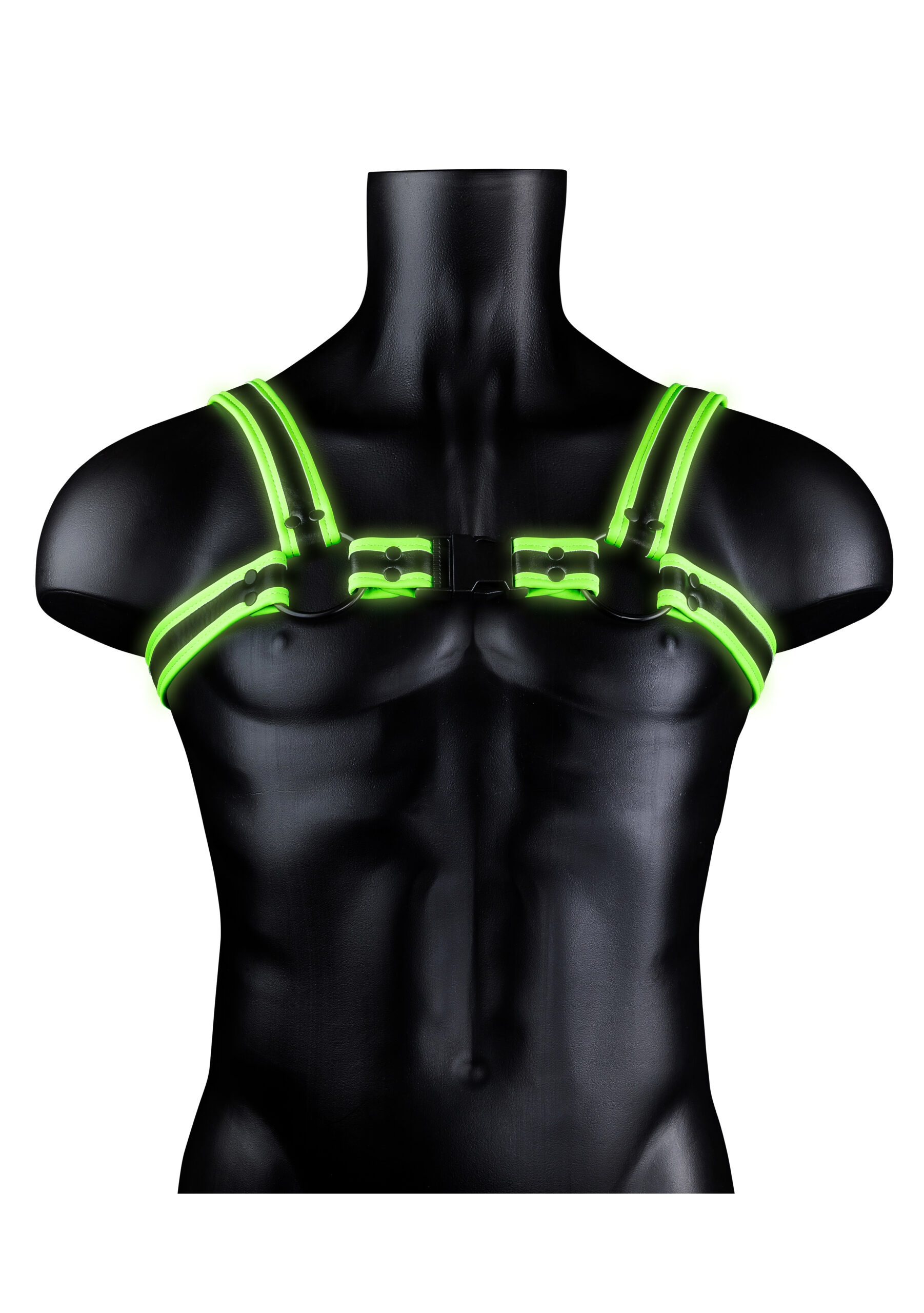Bonded Leather Buckle Harness - Large/xlarge - Glow in the Dark - Image 2