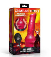 Hell Hound Inflatable Silicone Dildo - Red