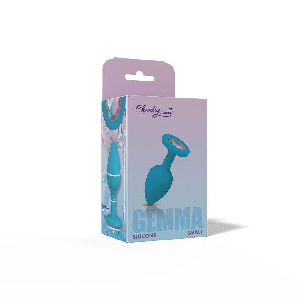 Gemma Clear Iridescent Gem Teal Silicone Plug - S - Image 3