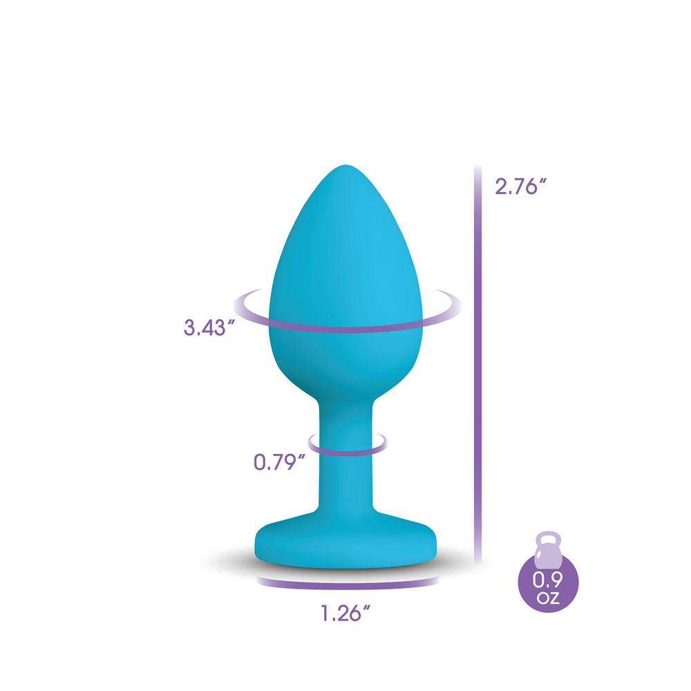 Gemma Clear Iridescent Gem Teal Silicone Plug - S - Image 5