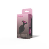Gemma Pink Gem Black Silicone Plug - Large