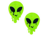 Super Sparkle Lemon Lime Blacklight Glitter Melty Alien Nipple Cover Pasties