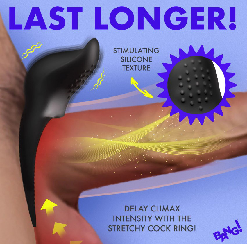 Vibrating Silicone Cock Ring - Black - Image 3