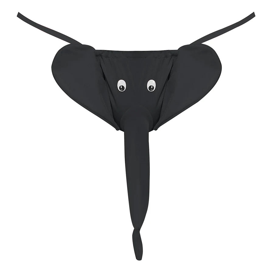 Squeaker Elephant G-String - One Size - Black - Image 2