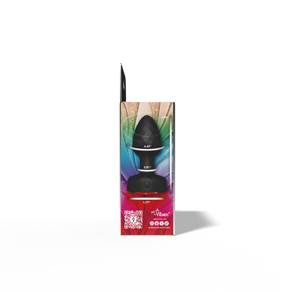 Twila Twirling Smoke Gem Light Up Vibrating Plug With Blk Heart Remote - Image 2