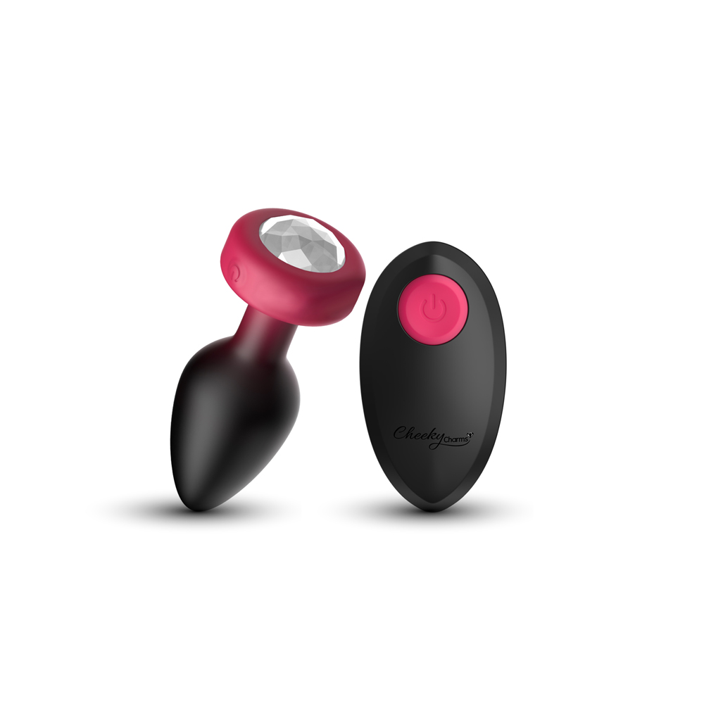 Eluxe Vibrating Clr Gem Rbyombre Plug Md With Remote - Image 4