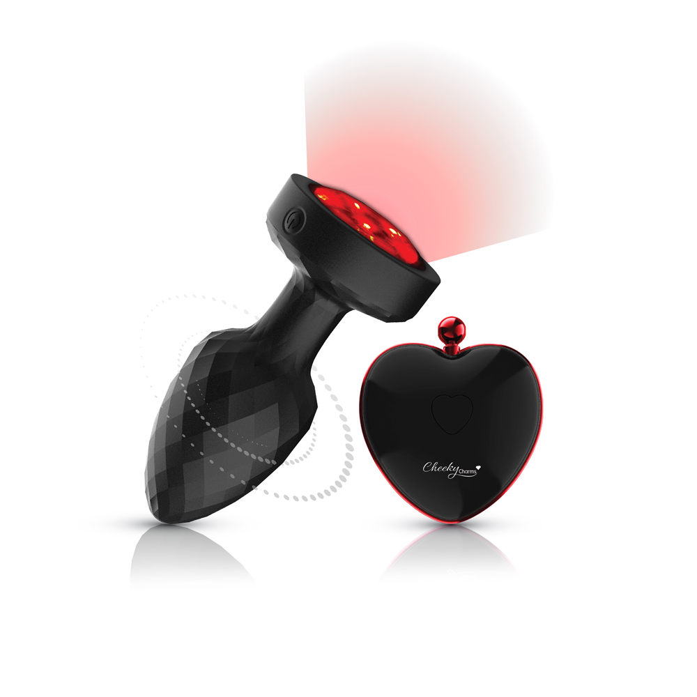 Twila Twirling Smoke Gem Light Up Vibrating Plug With Blk Heart Remote - Image 4