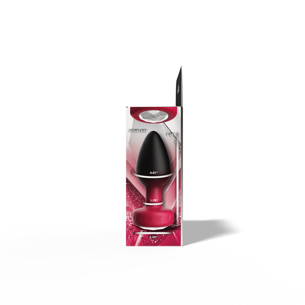 Eluxe Vibrating Clr Gem Rbyombre Plug Md With Remote - Image 2