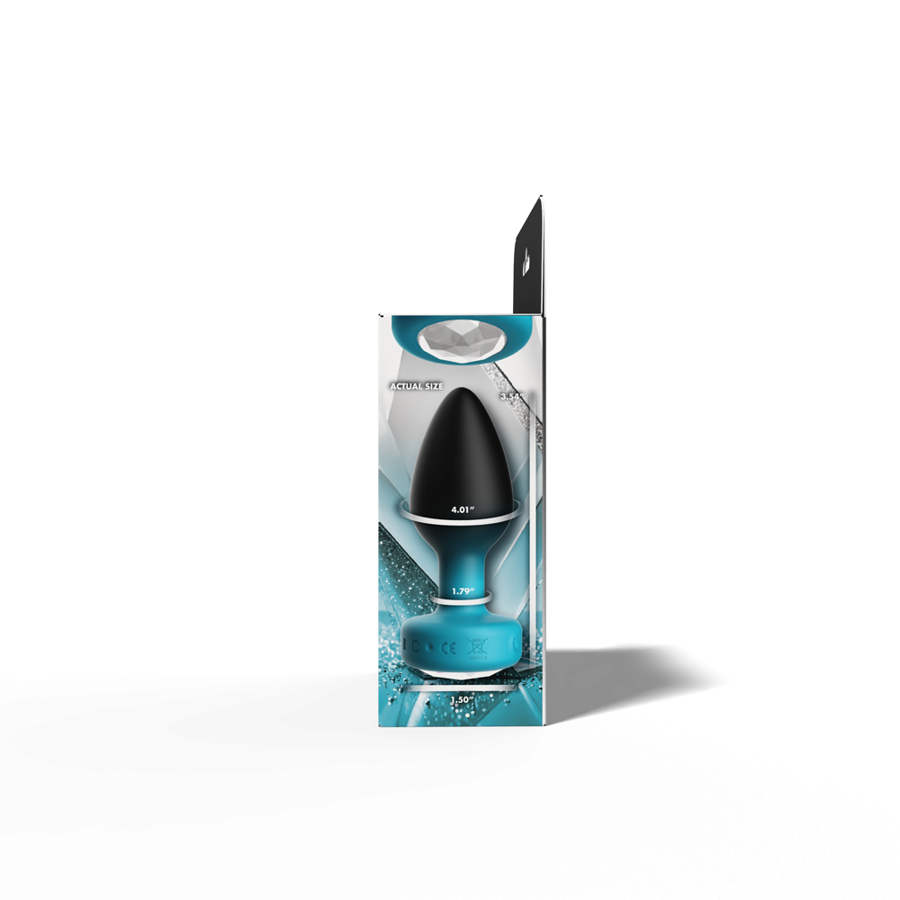 Eluxe Vibrating Clr Gem Bluombre Plug Md With Remote - Image 2