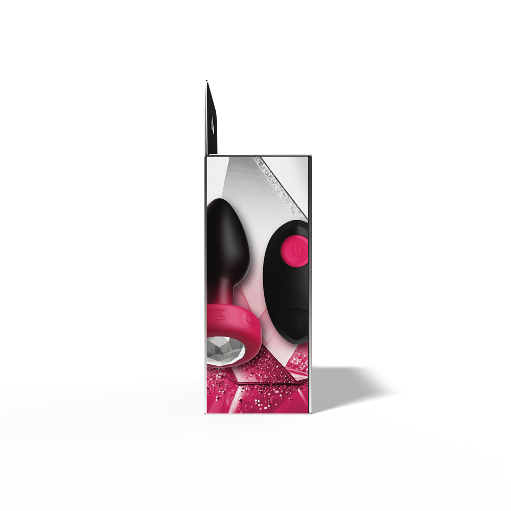 Eluxe Vibrating Clr Gem Rbyombre Plug Md With Remote - Image 3