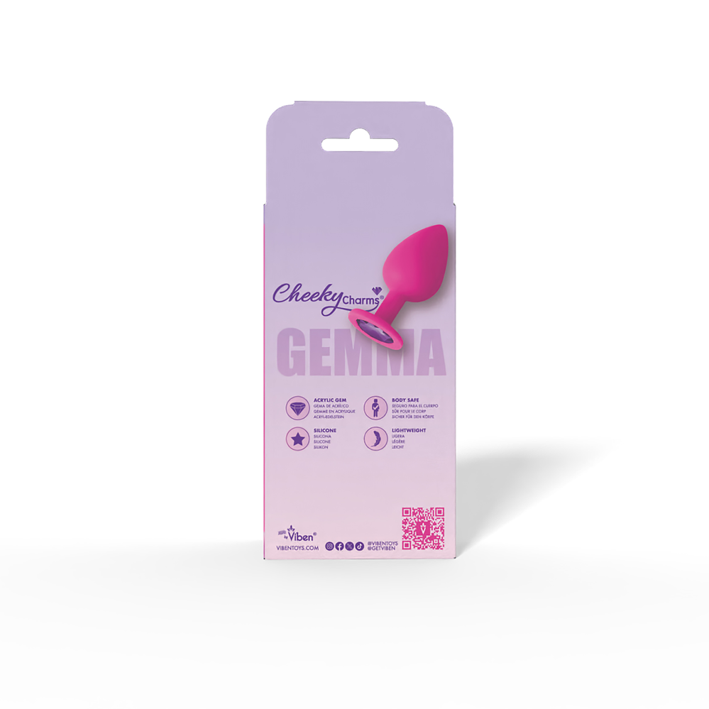 Gemma Purple Gem Pink Silicone Plug - Medium - Image 3