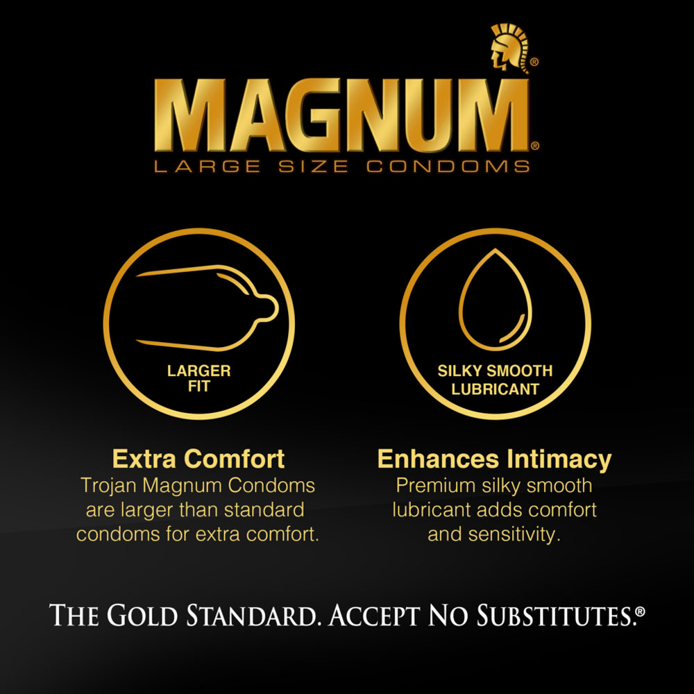 Trojan Magnum Large Size Gold Collection Condoms - 3 Pack - Image 2