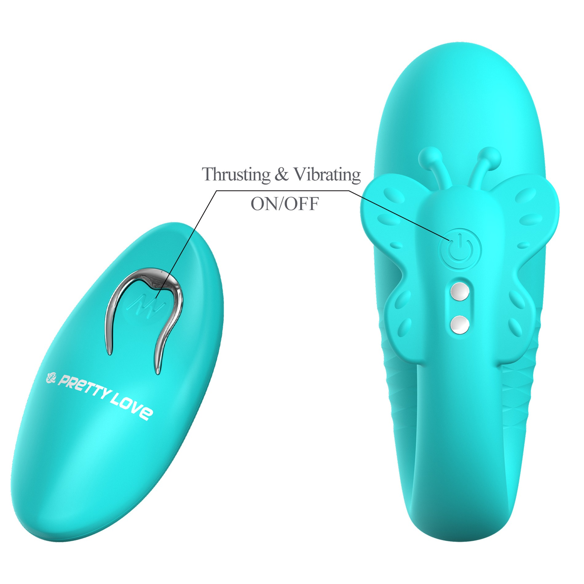 Pretty Love Remi Thrusting Hands-Free Vibrator Aqua - Image 3