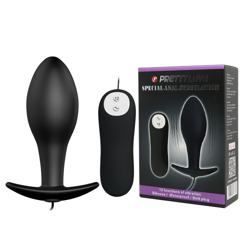 Pretty Love Vibrating Bulb Shaped Butt Plug Black - Image 4