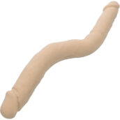 Silicone Studs Bend and Hold Dual Dong 12 Inch - Ivory