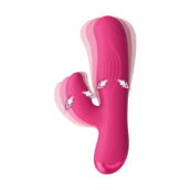 Bg Ribbed Silicone Rabbit Vibrator Pink