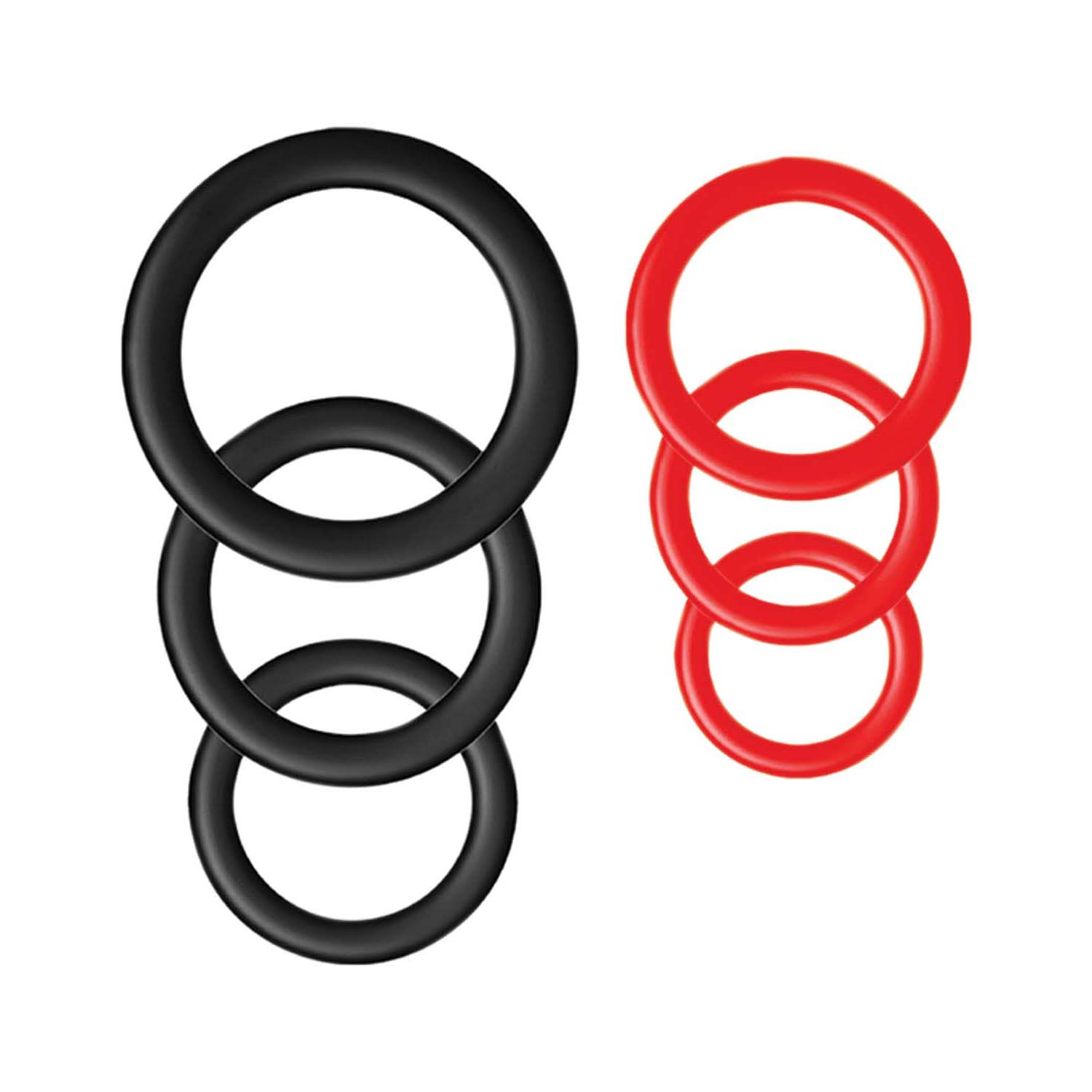 Silicone Ring Pack Red and Black - Image 2
