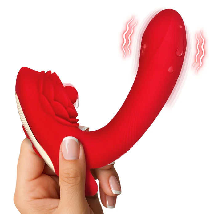 Petal Twirl Clit Massaging Silicone Vibrator Red - Image 2