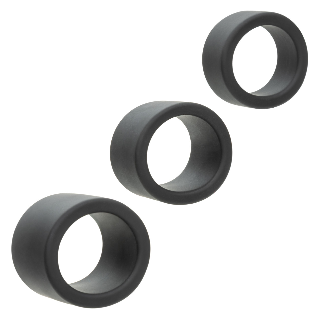Alpha Liquid Silicone 3 Ring Stamina Set Black - Image 2